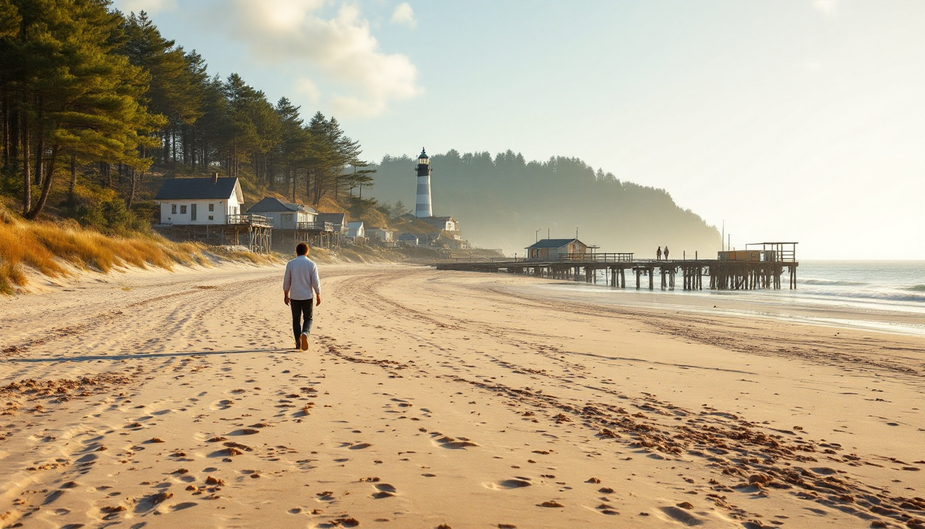 Frankreich Atlantikküste schöne Orte mit Sandstrand, Pinienwald und Leuchtturm